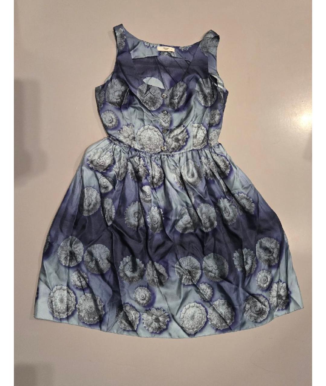 PRADA Синее шелковое повседневное платье, фото 6