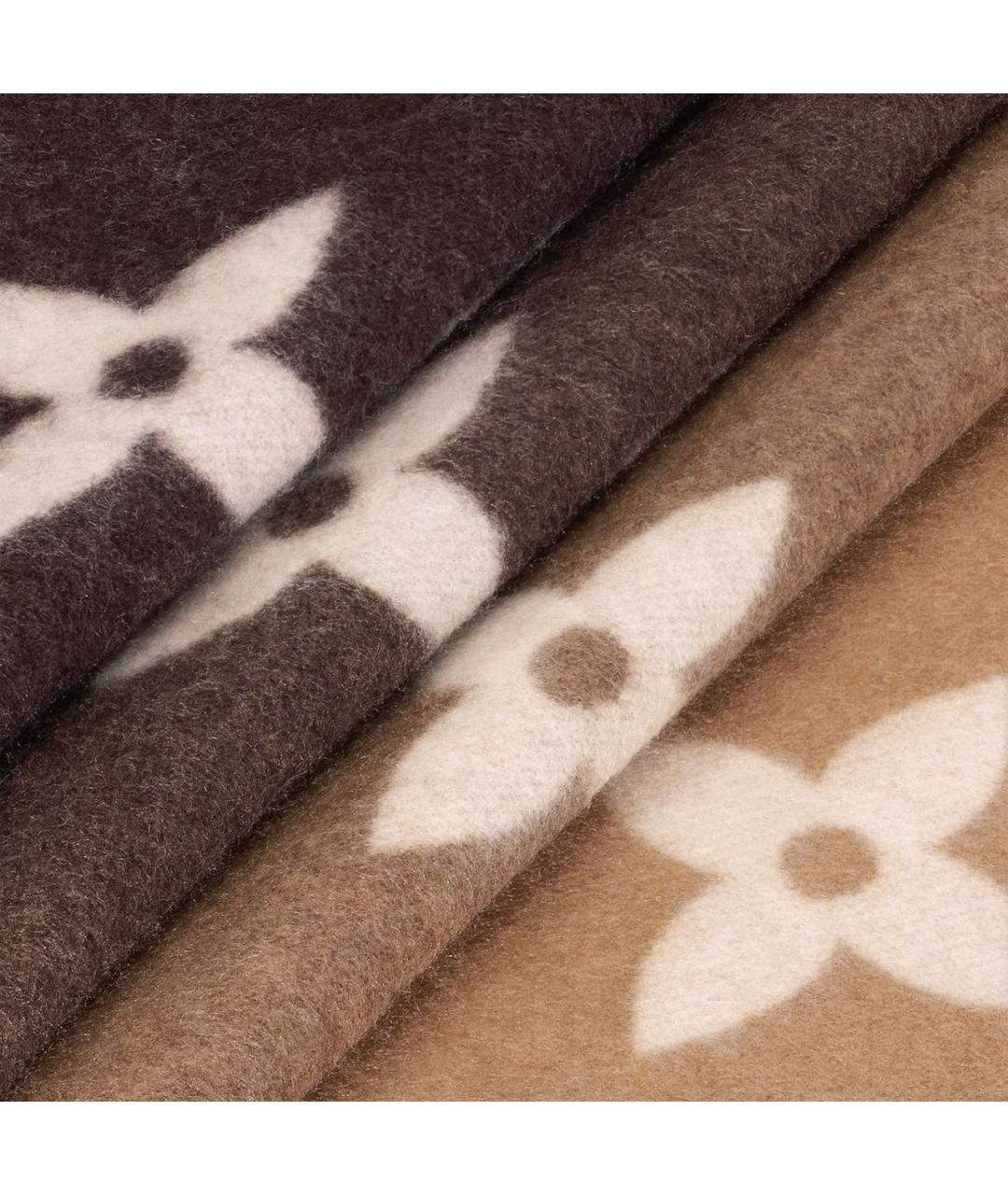 LOUIS VUITTON Коричневый кашемировый шарф, фото 3