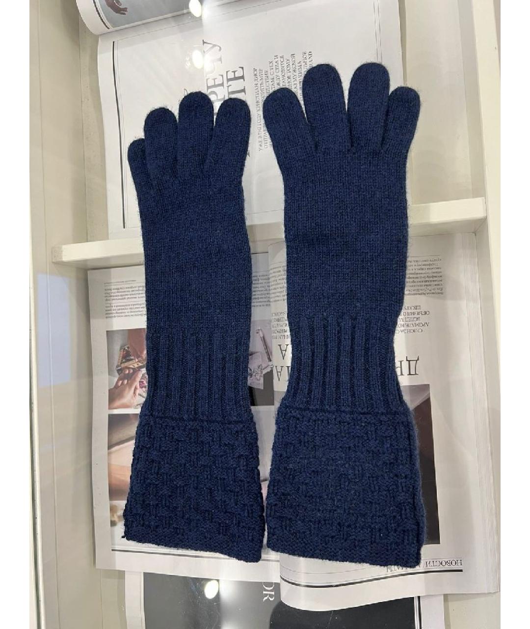 CHANEL Темно-синий кашемировый шарф, фото 8