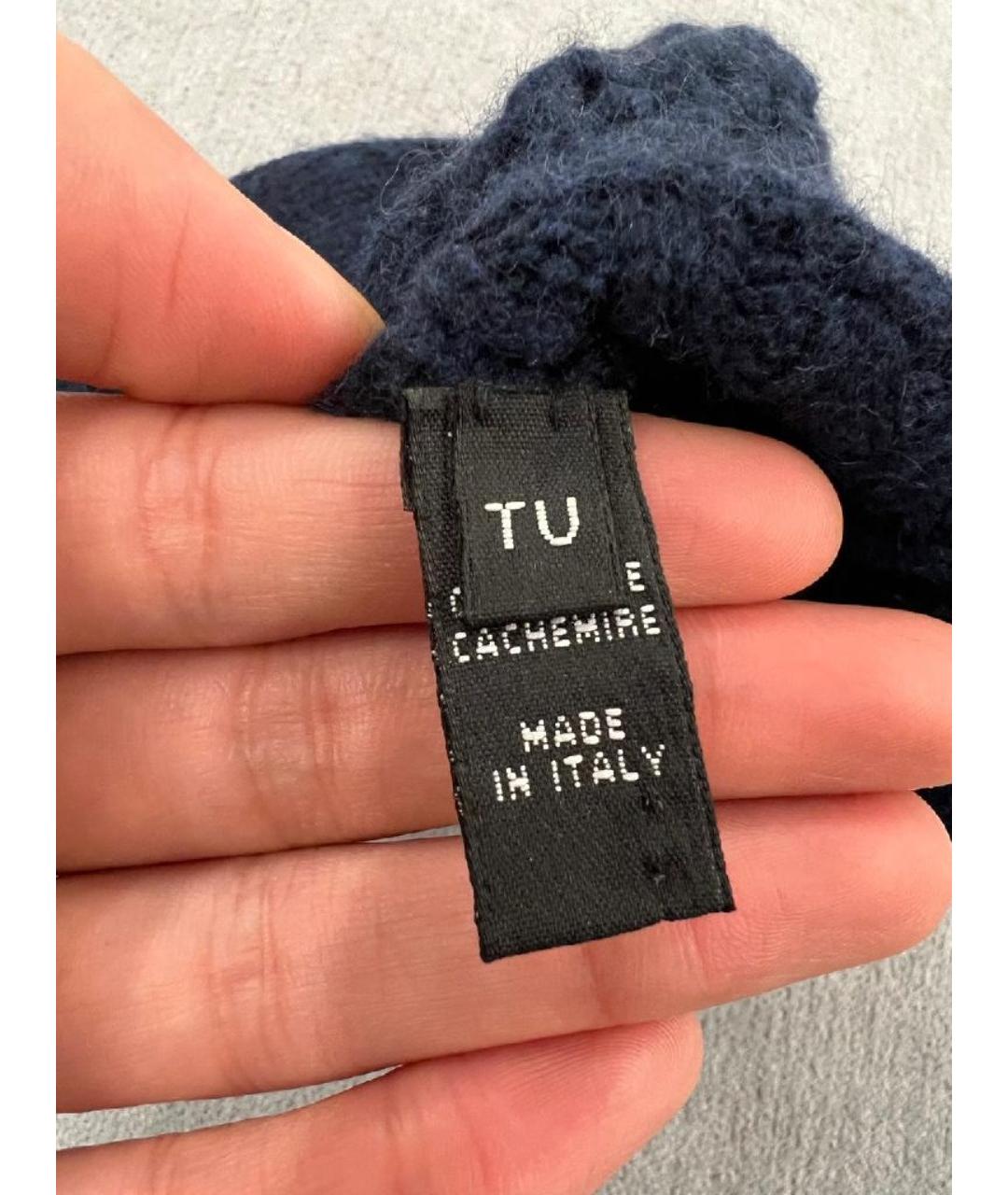 CHANEL Темно-синий кашемировый шарф, фото 7