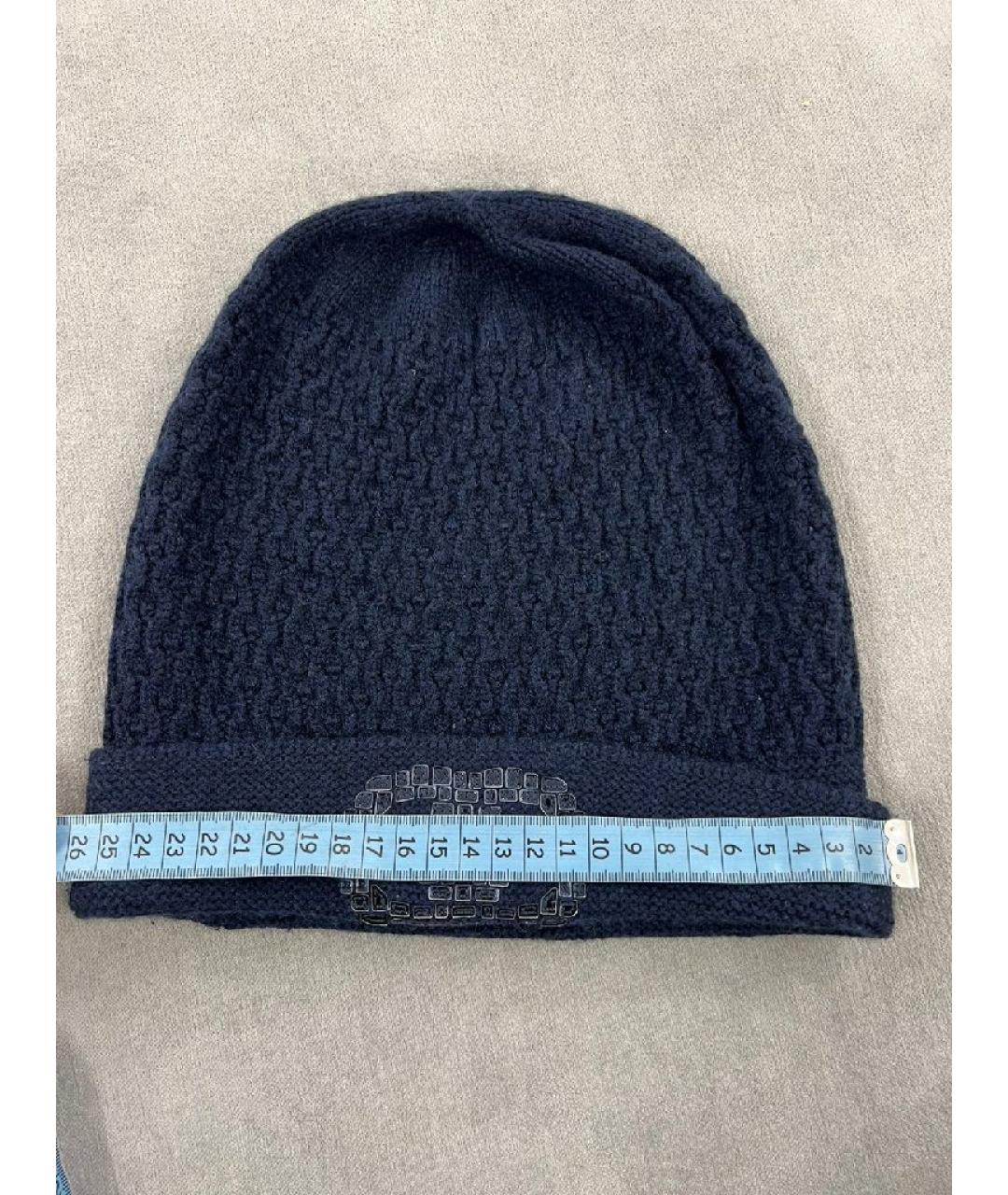 CHANEL Темно-синий кашемировый шарф, фото 9