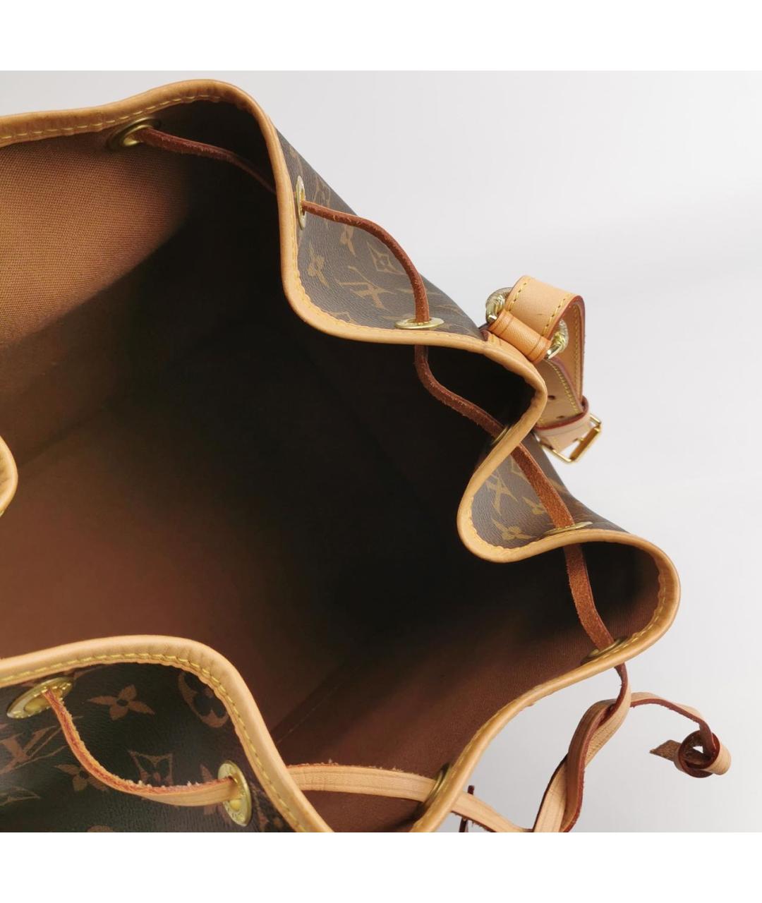 LOUIS VUITTON Коричневая кожаная сумка через плечо, фото 5