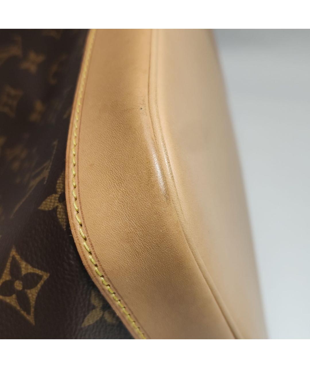 LOUIS VUITTON Коричневая кожаная сумка через плечо, фото 7