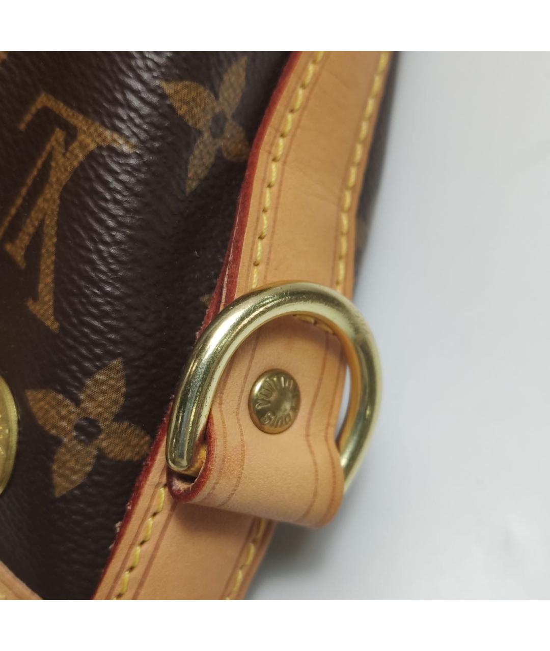 LOUIS VUITTON Коричневая кожаная сумка через плечо, фото 6