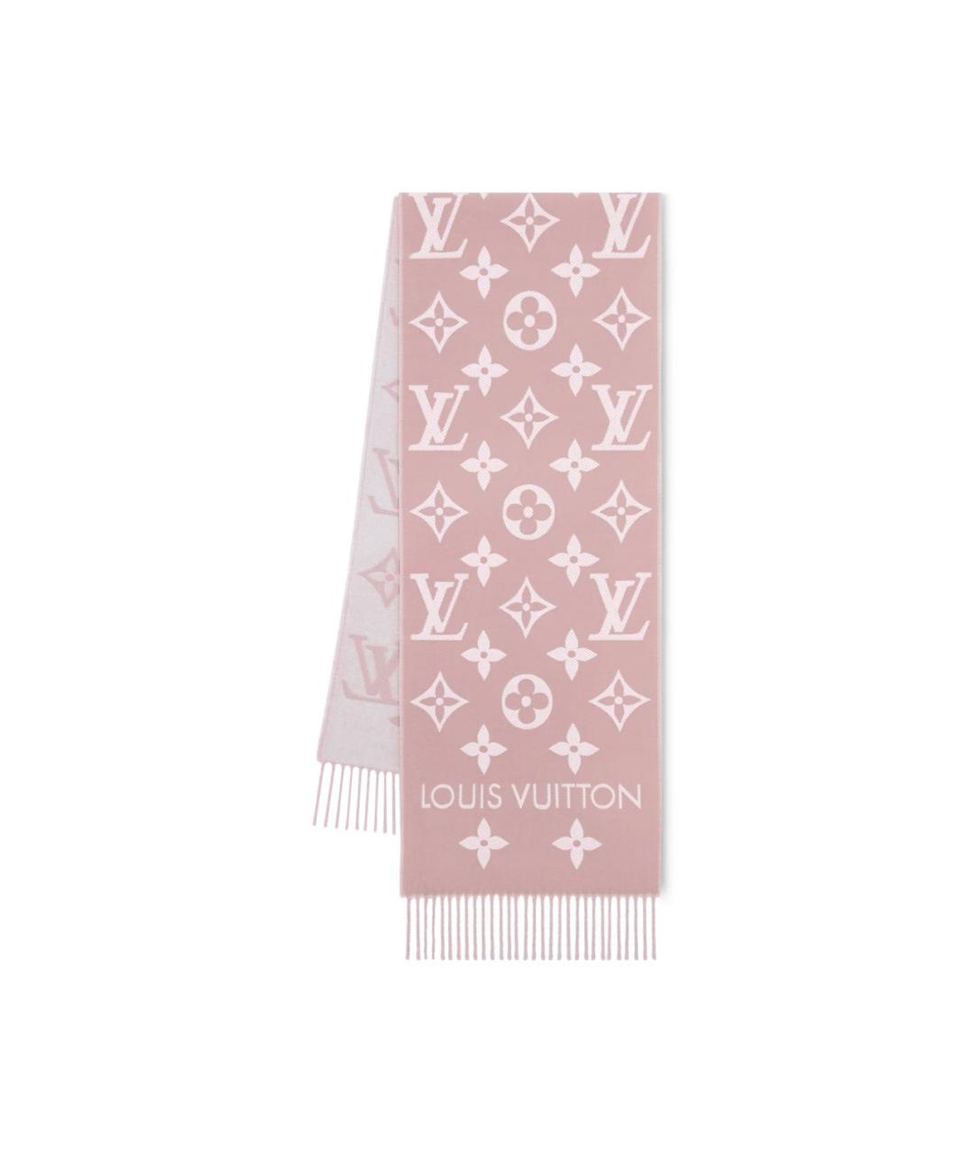 LOUIS VUITTON Розовый шерстяной шарф, фото 1