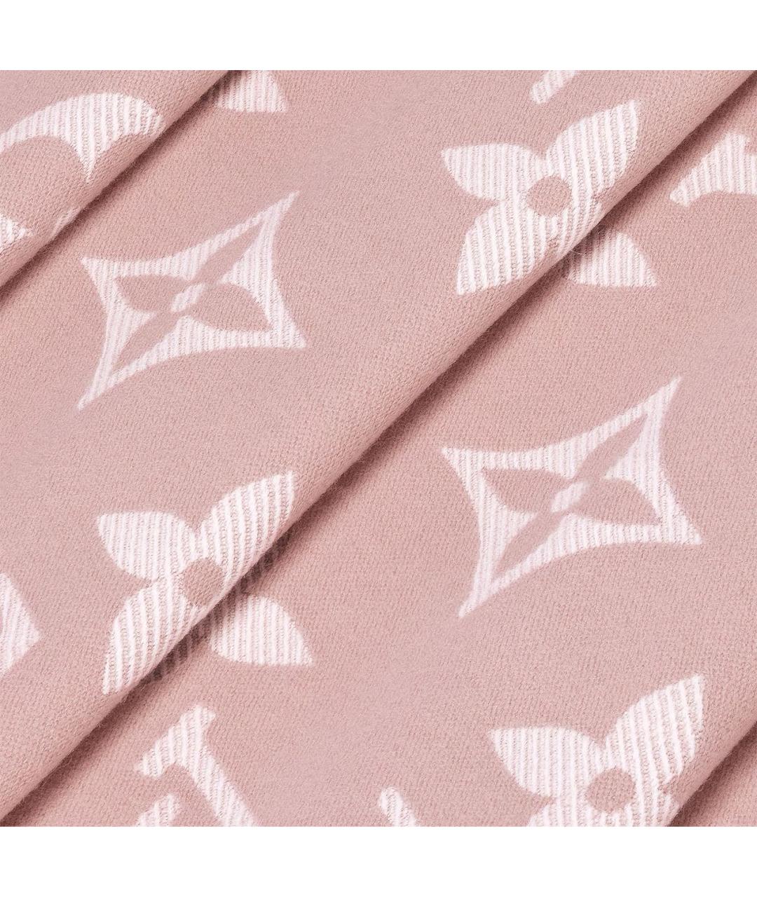 LOUIS VUITTON Розовый шерстяной шарф, фото 3