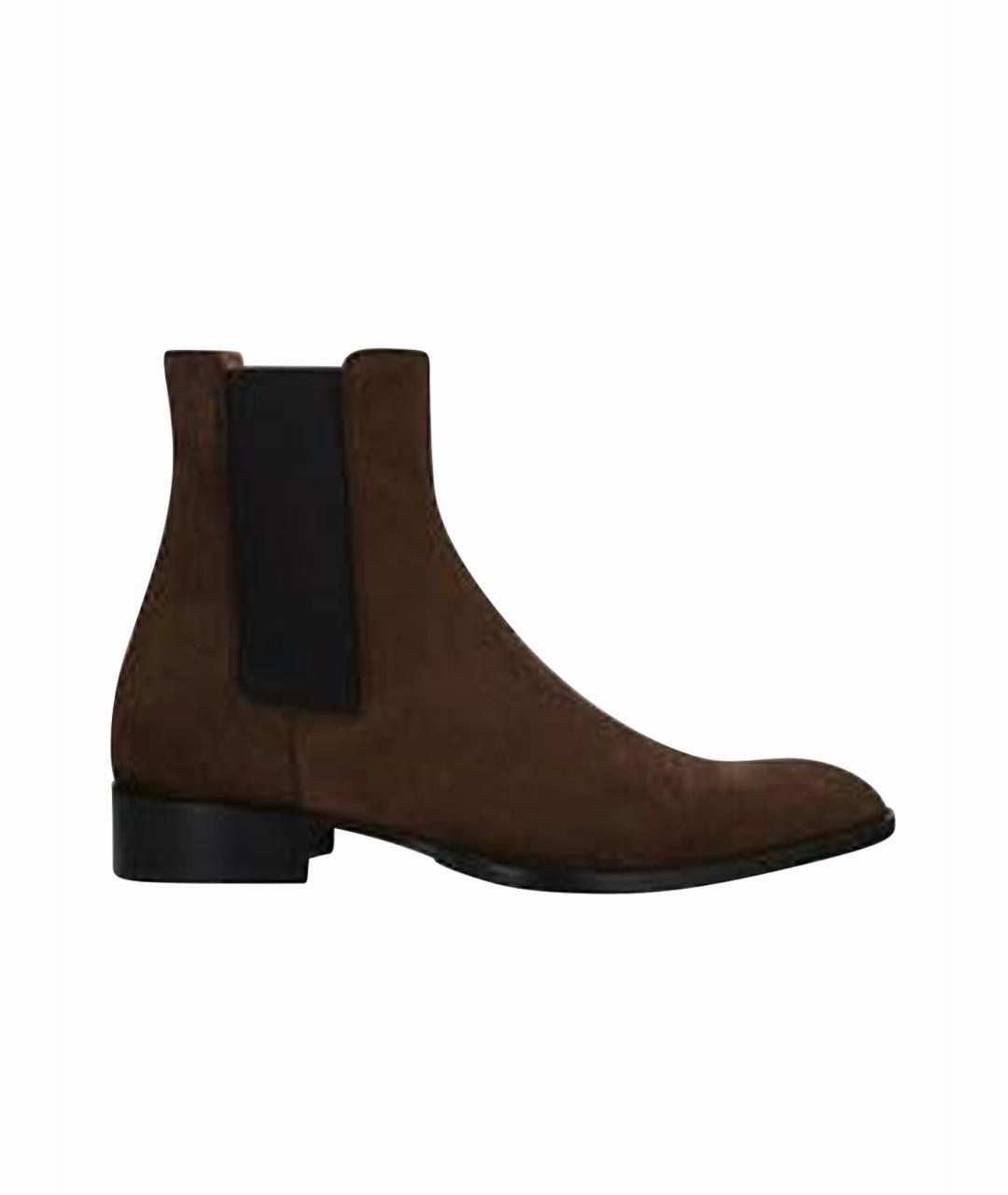 SANDRO Коричневые замшевые высокие ботинки, фото 1