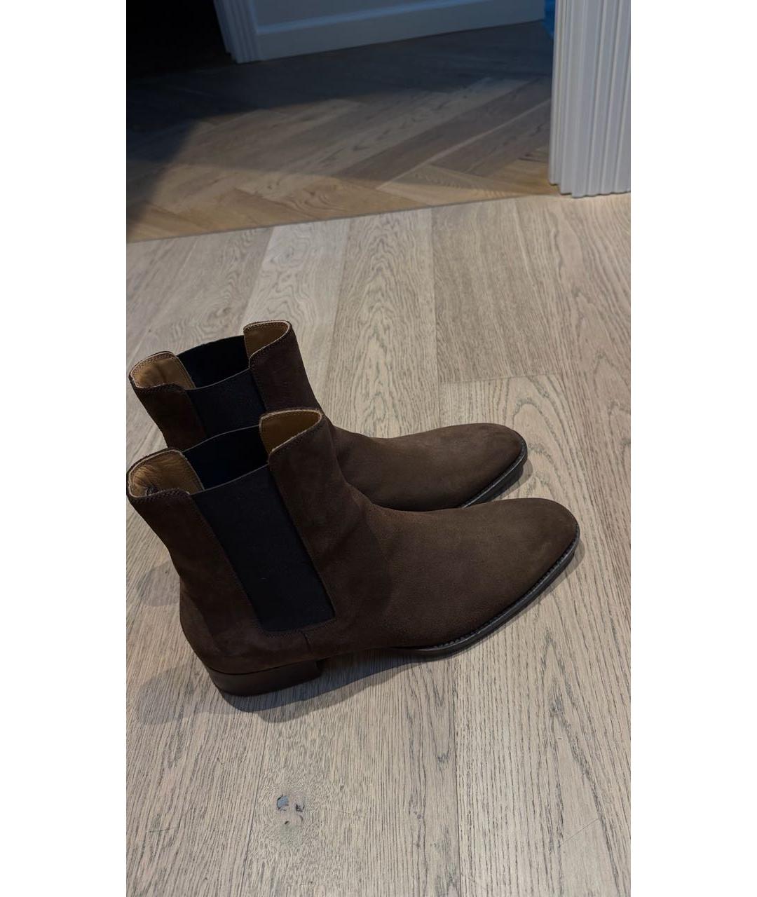 SANDRO Коричневые замшевые высокие ботинки, фото 3