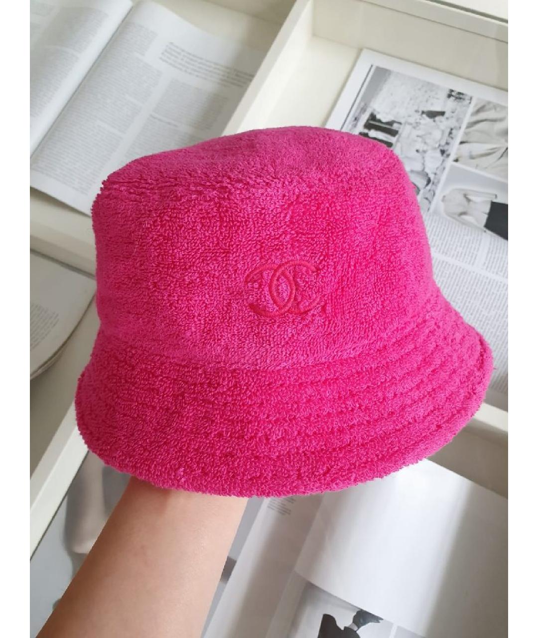 CHANEL Розовая хлопковая панама, фото 2
