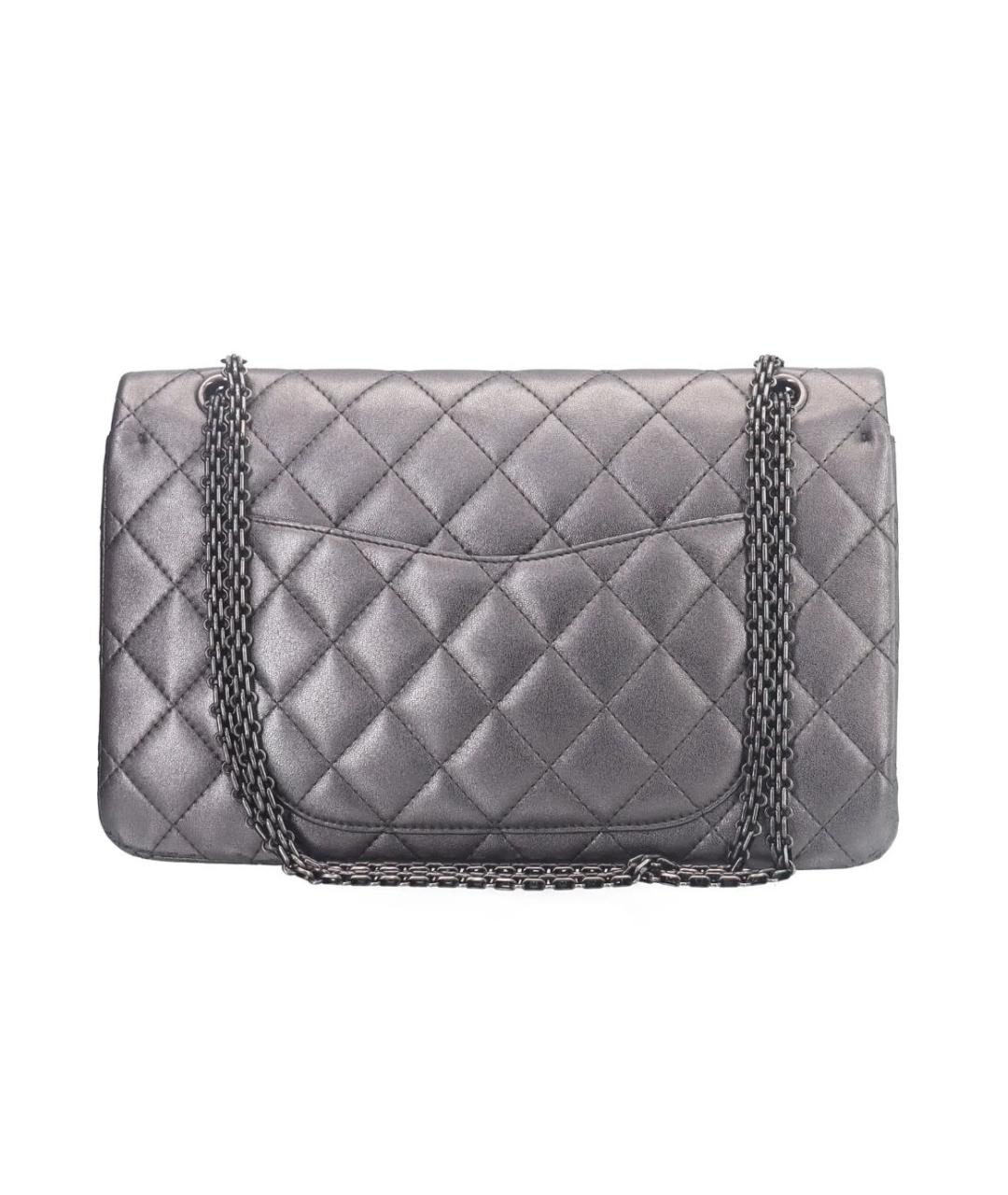 CHANEL Серебряная кожаная сумка через плечо, фото 2