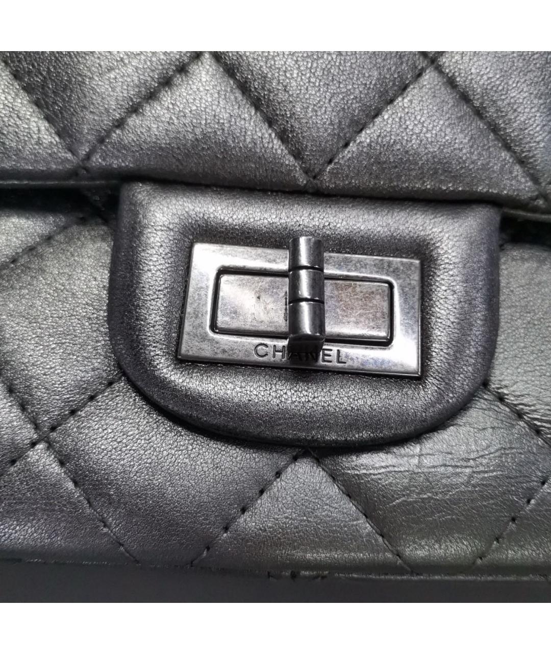 CHANEL Серебряная кожаная сумка через плечо, фото 5