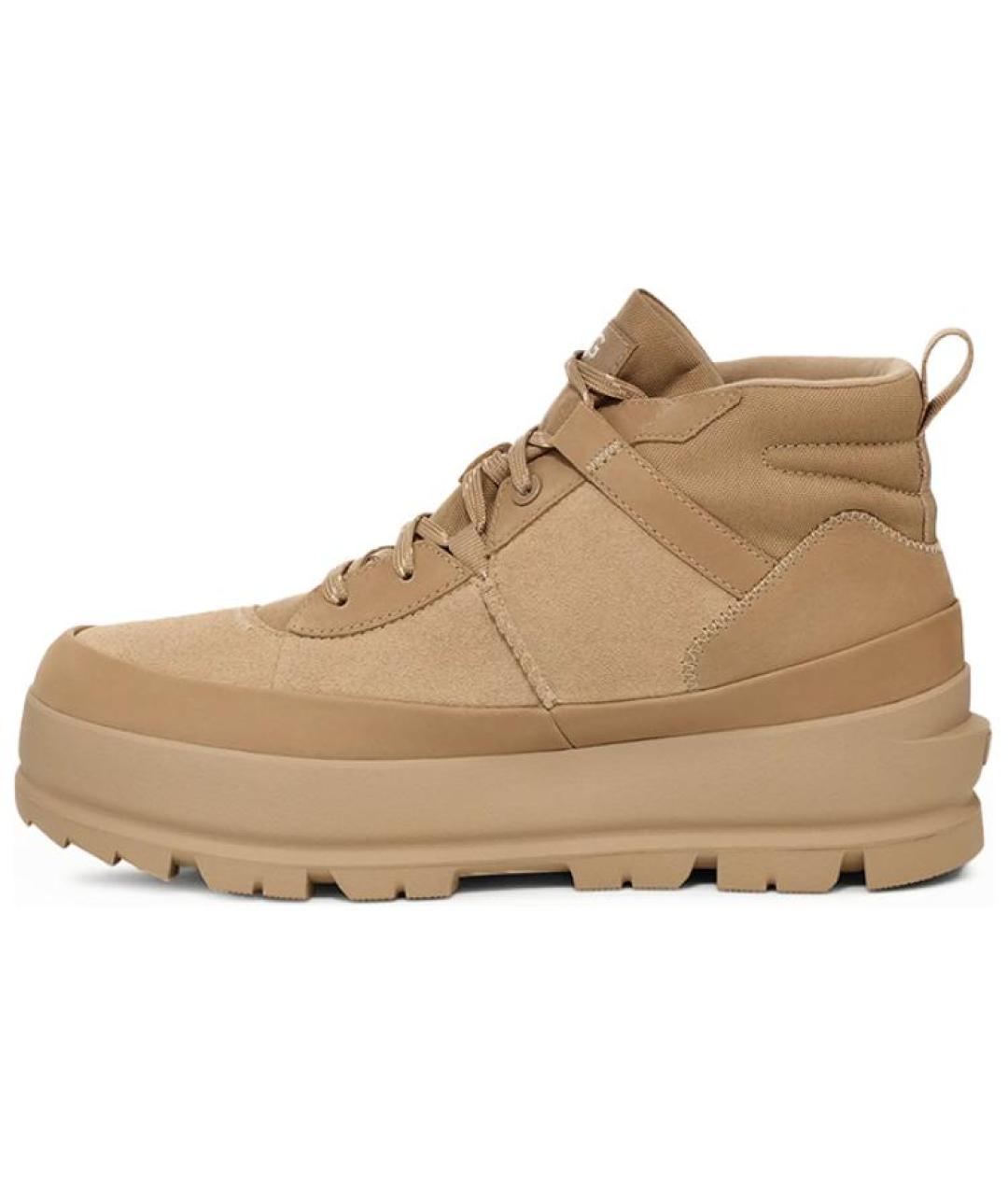 UGG AUSTRALIA Бежевые кожаные высокие ботинки, фото 2