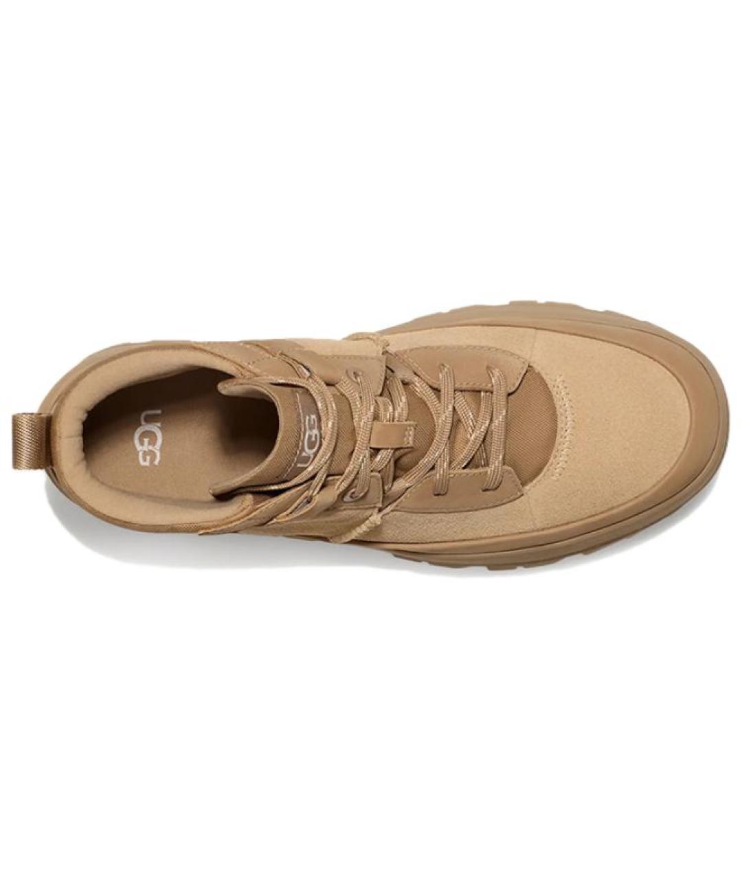 UGG AUSTRALIA Бежевые кожаные высокие ботинки, фото 5