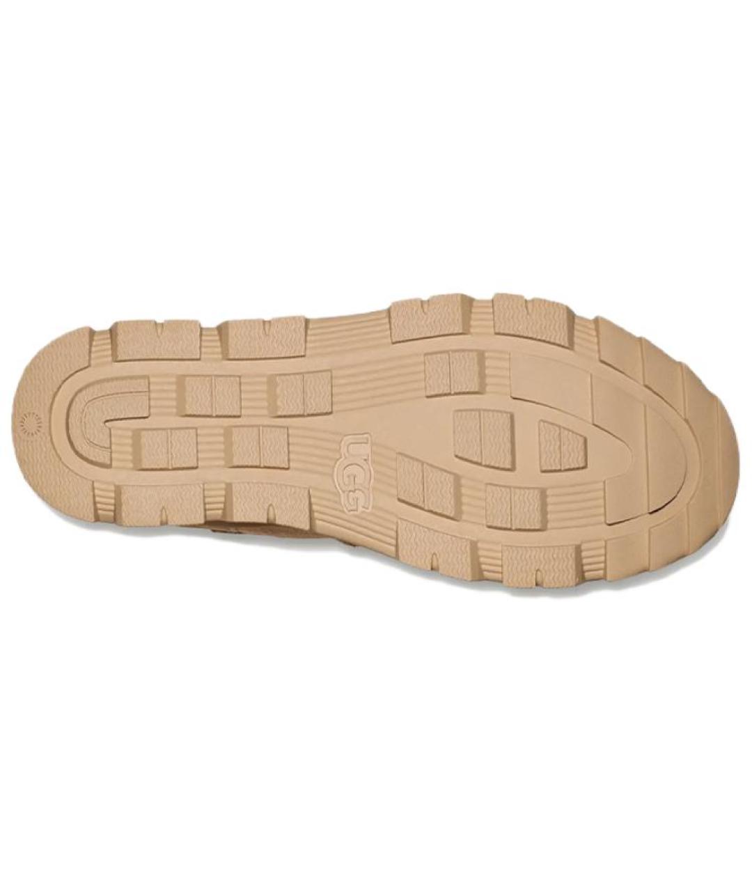 UGG AUSTRALIA Бежевые кожаные высокие ботинки, фото 6