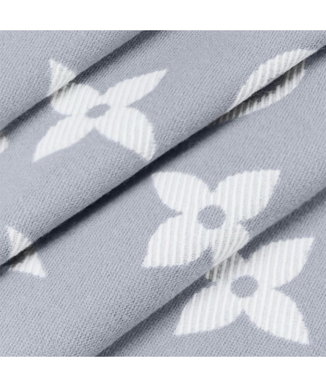 LOUIS VUITTON Серый шерстяной шарф, фото 3