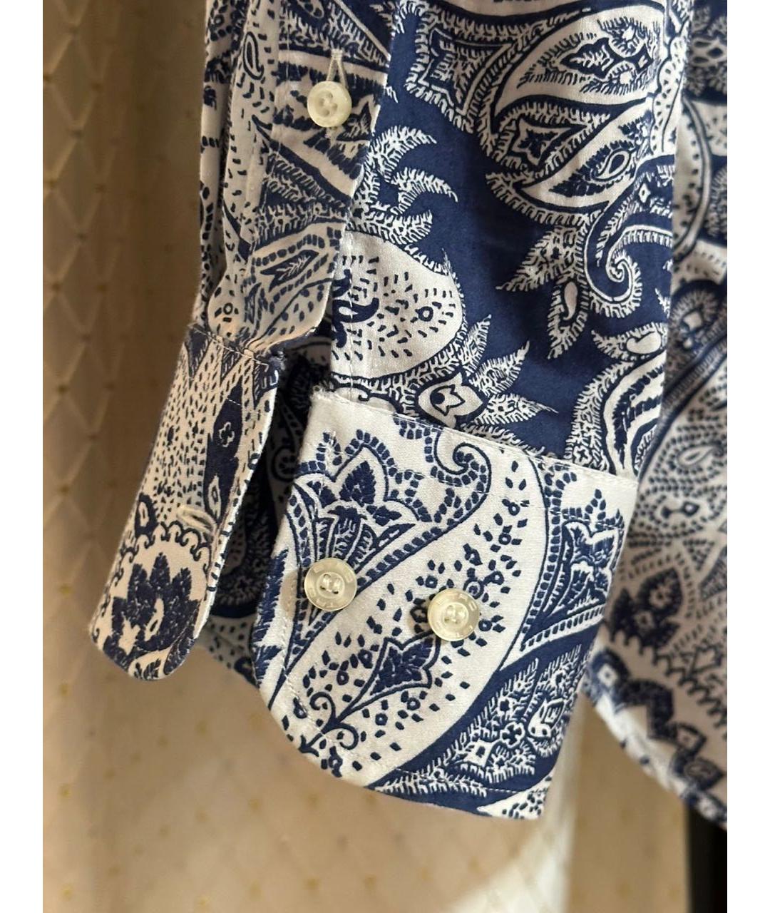 ETRO Синяя хлопковая классическая рубашка, фото 5