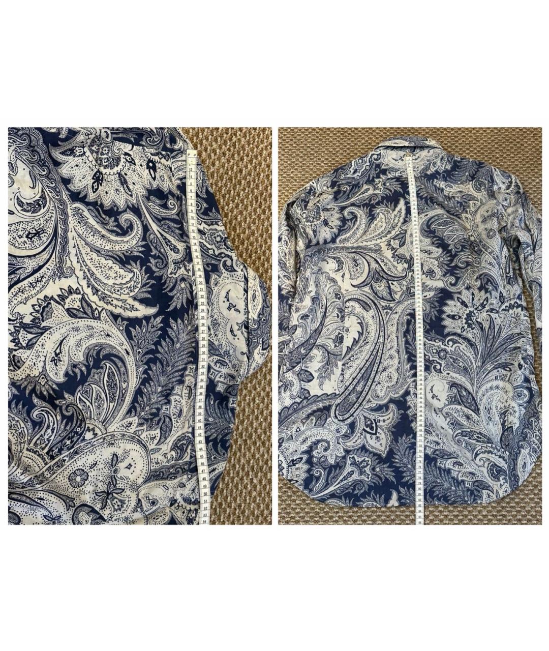 ETRO Синяя хлопковая классическая рубашка, фото 8