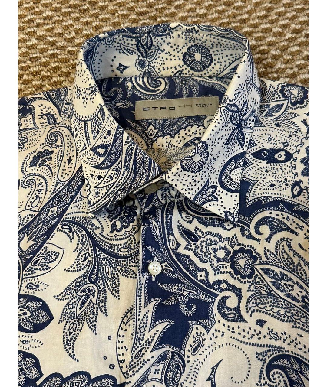 ETRO Синяя хлопковая классическая рубашка, фото 3