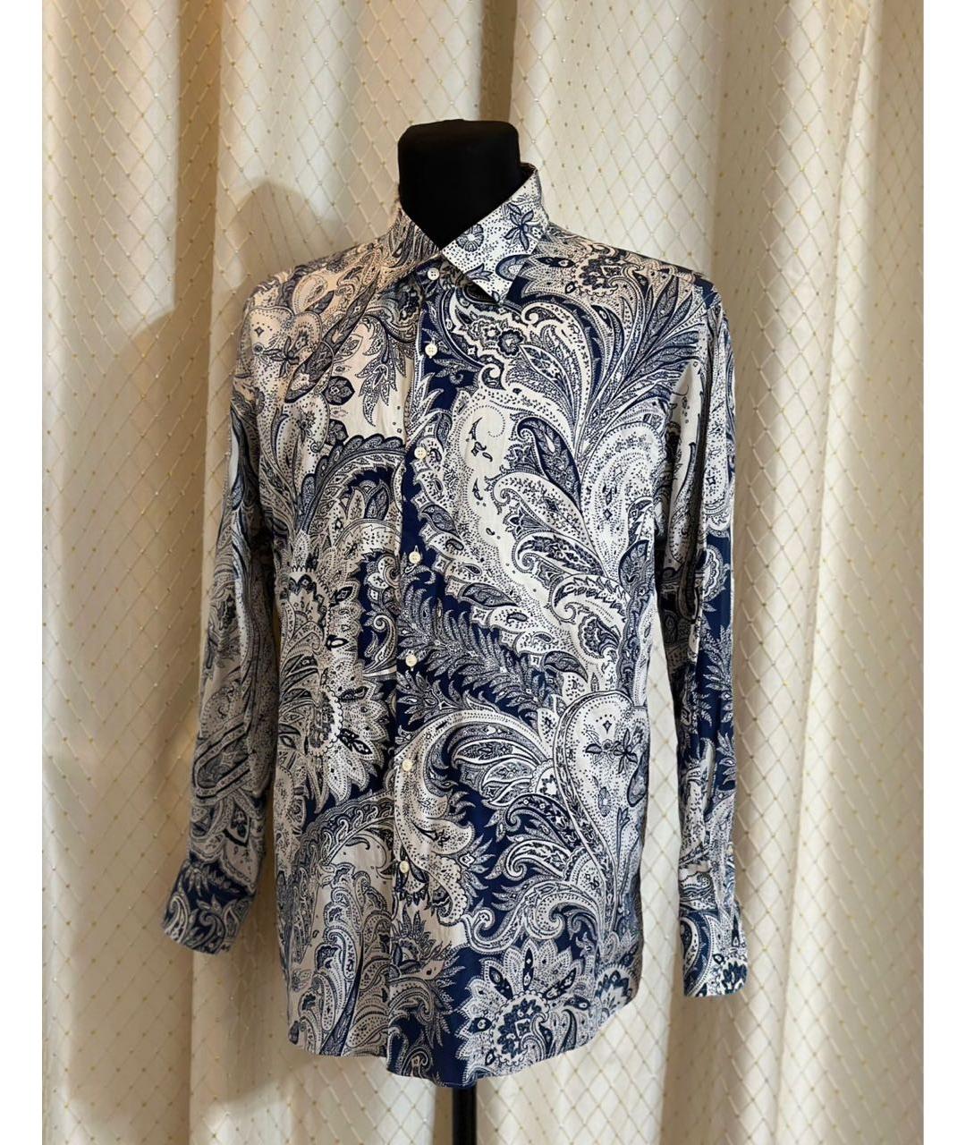 ETRO Синяя хлопковая классическая рубашка, фото 2