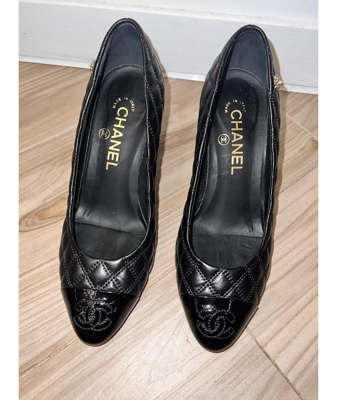 CHANEL Черные кожаные туфли, фото 2