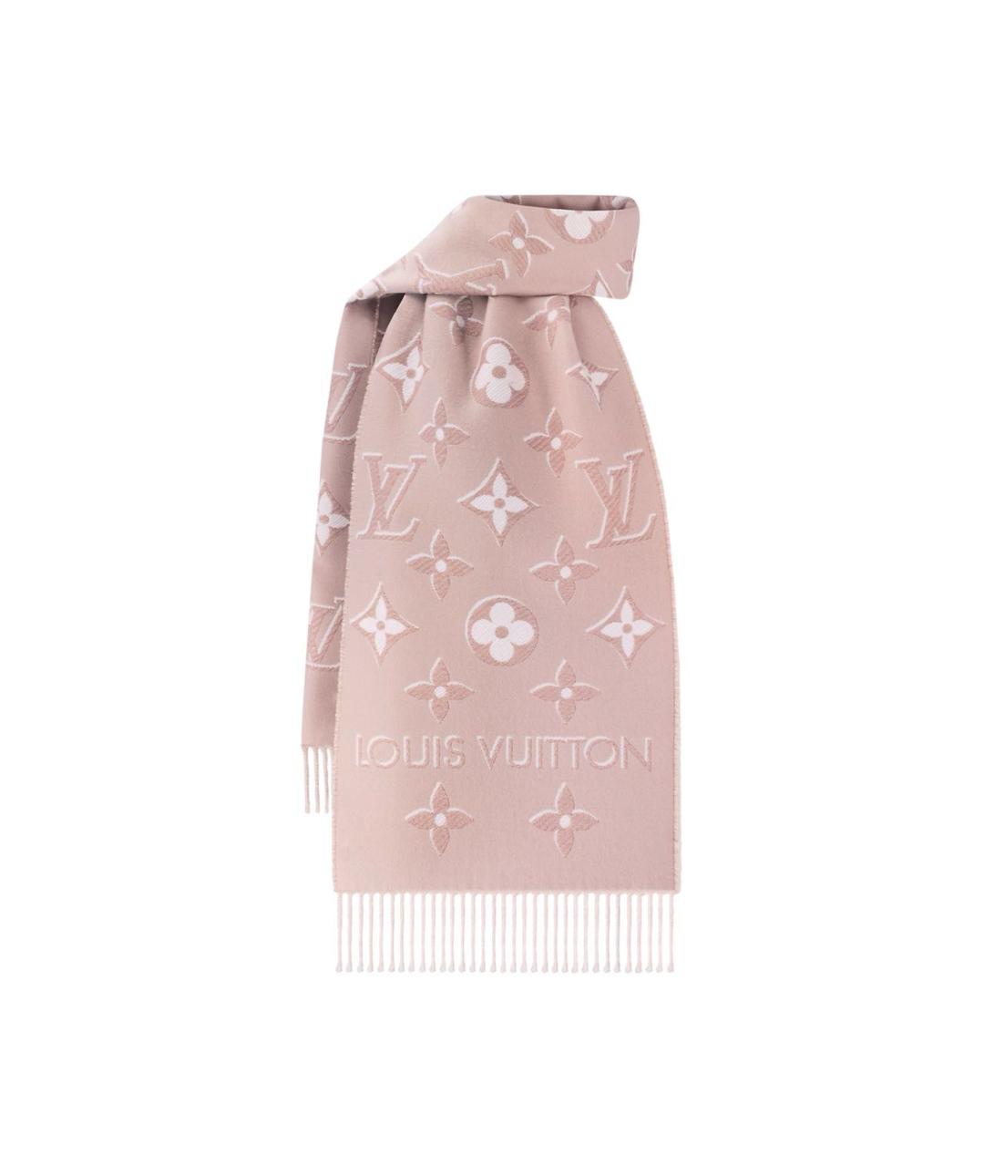 LOUIS VUITTON Розовый шерстяной шарф, фото 2