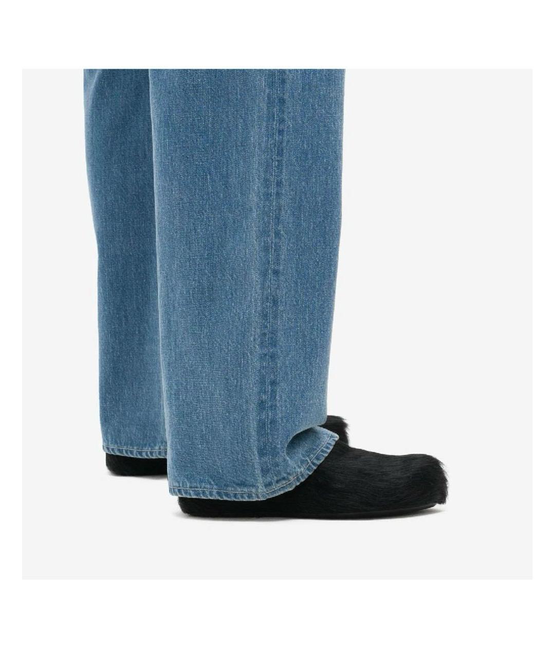 MARNI Черные кожаные шлепанцы, фото 5