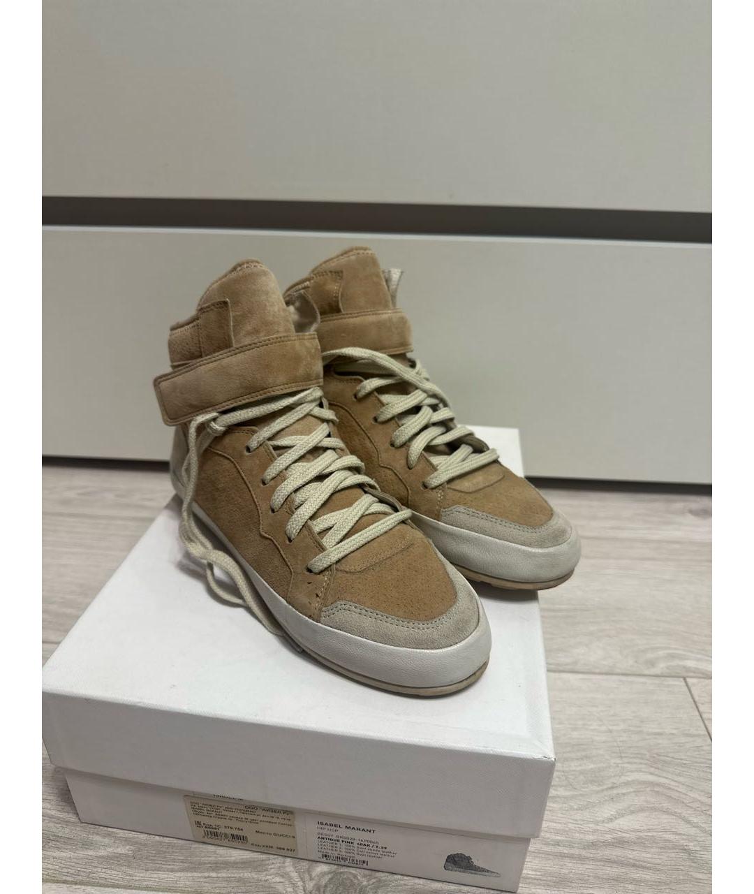 ISABEL MARANT ETOILE Бежевые замшевые кеды, фото 5