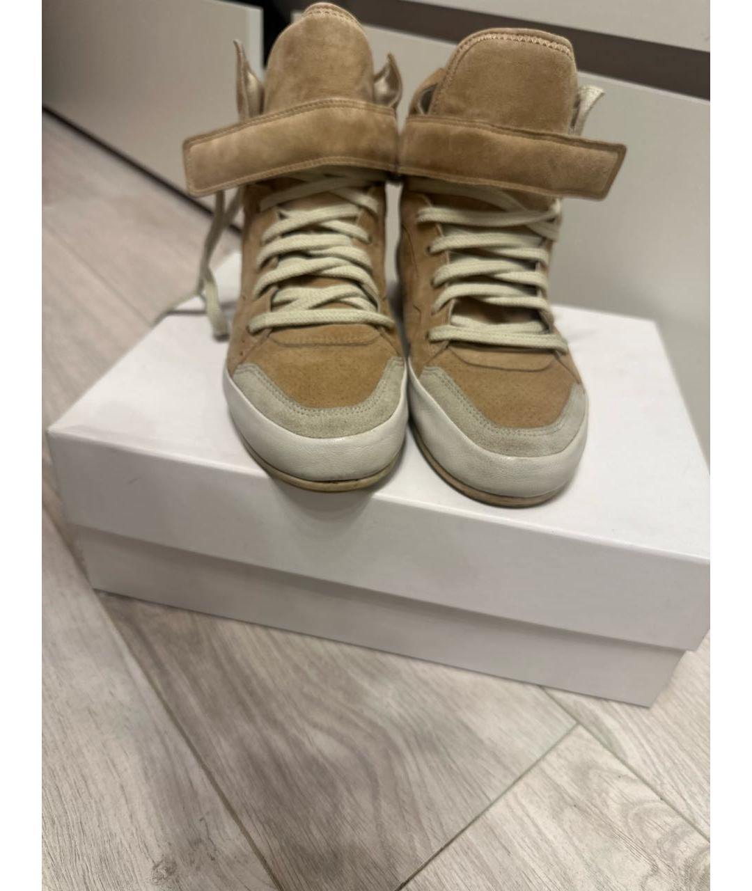 ISABEL MARANT ETOILE Бежевые замшевые кеды, фото 8