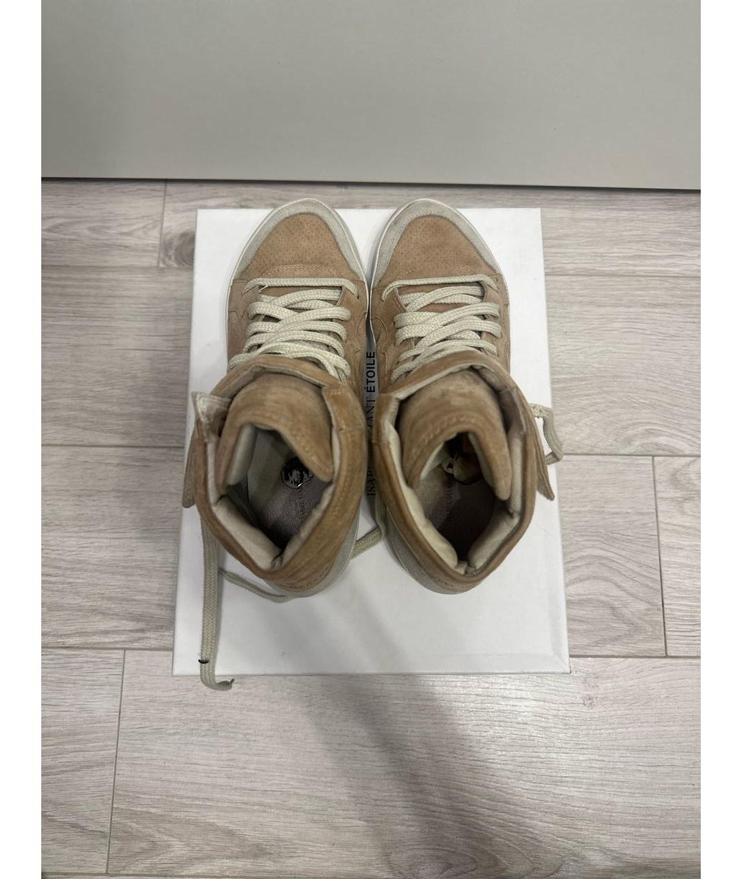 ISABEL MARANT ETOILE Бежевые замшевые кеды, фото 3
