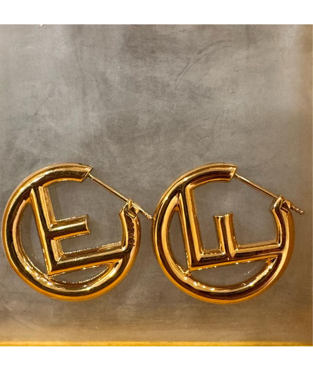 FENDI Золотые серьги, фото 7