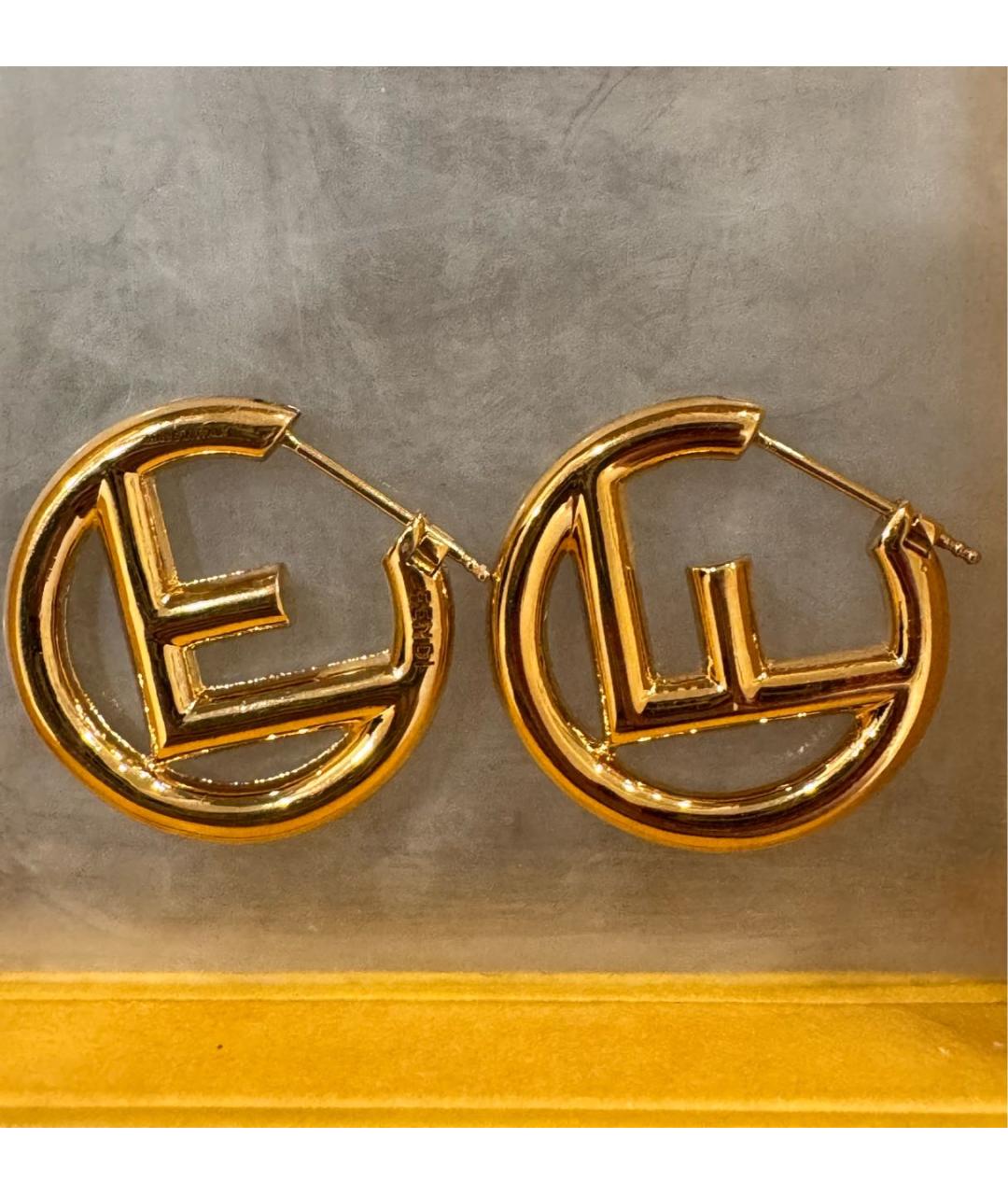 FENDI Золотые серьги, фото 5