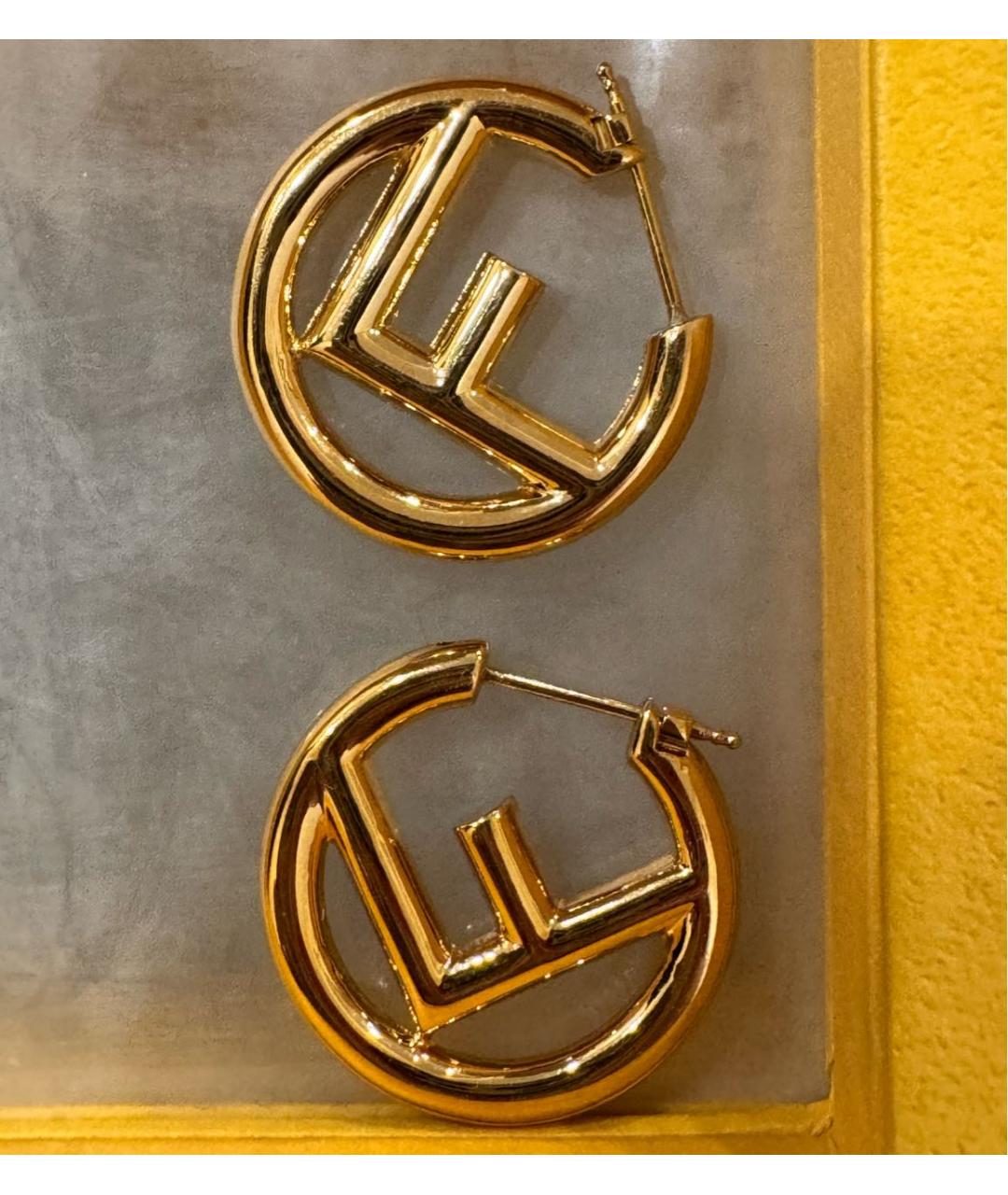 FENDI Золотые серьги, фото 2