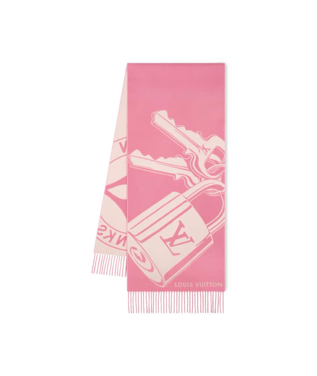LOUIS VUITTON Розовый шерстяной шарф, фото 1