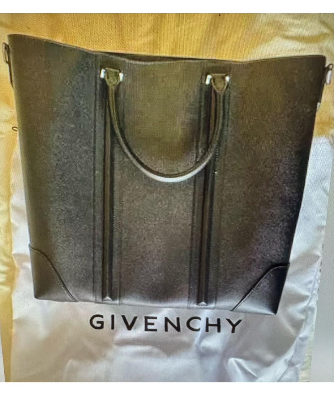 GIVENCHY Черная кожаная сумка тоут, фото 9