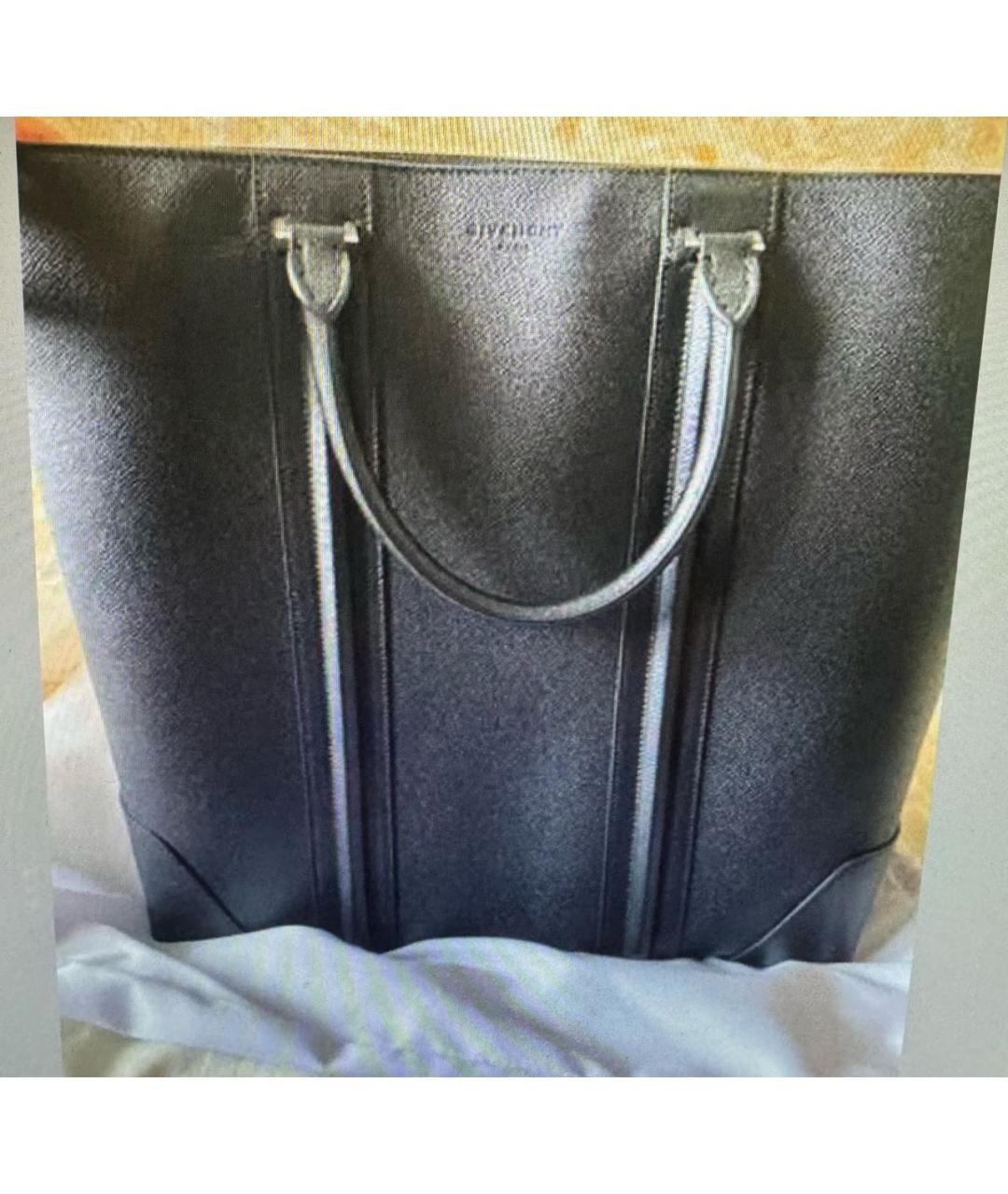 GIVENCHY Черная кожаная сумка тоут, фото 2