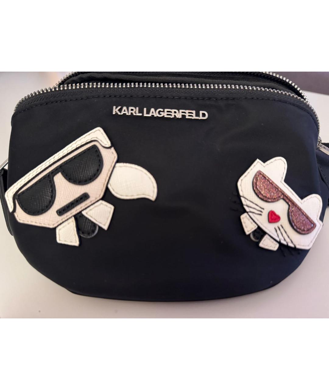 KARL LAGERFELD Черная поясная сумка, фото 2