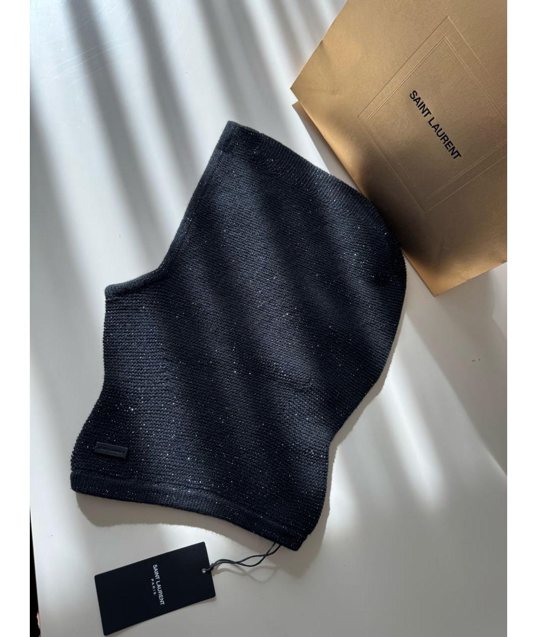 SAINT LAURENT Черная кашемировая шапка, фото 2