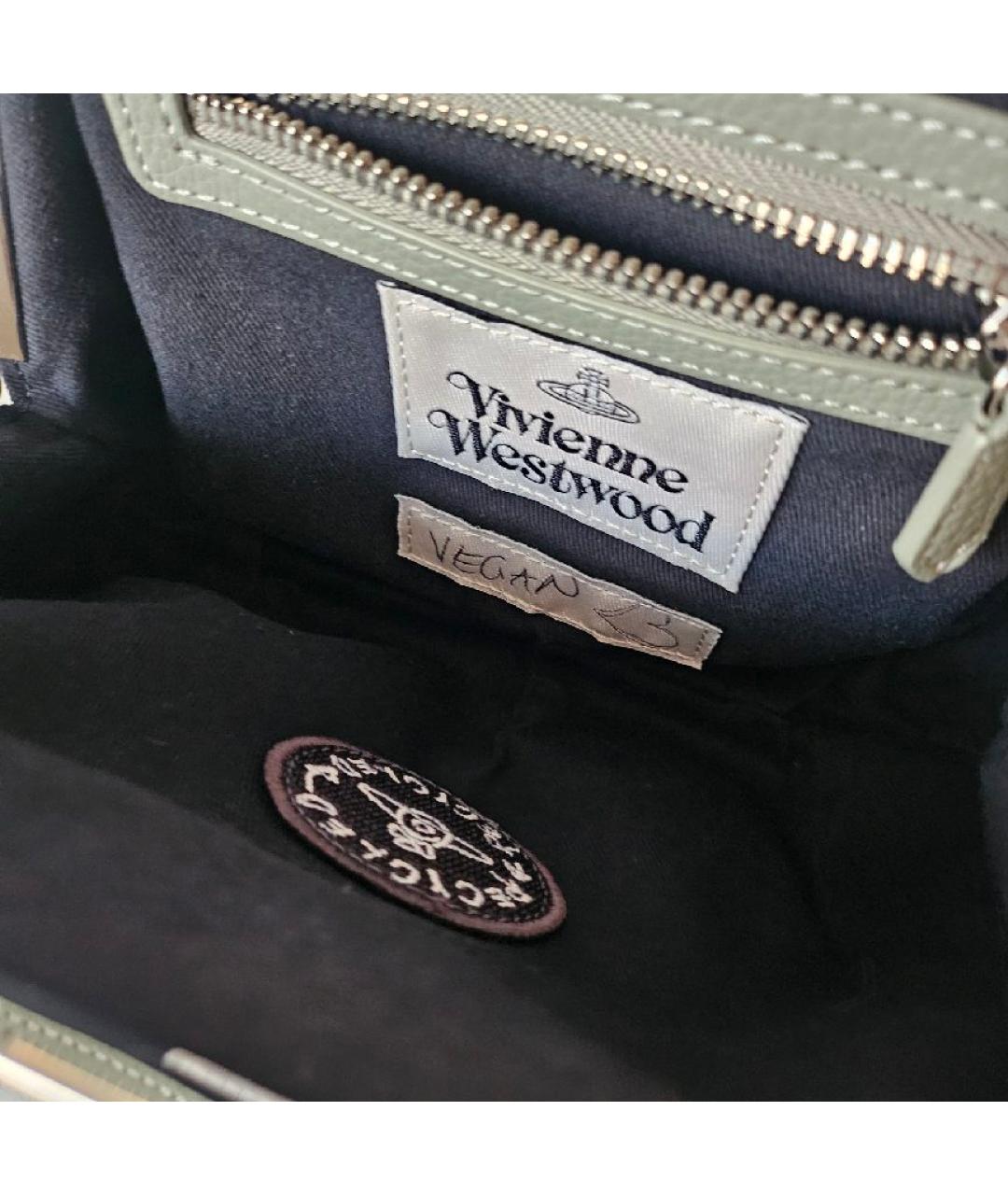 VIVIENNE WESTWOOD Серая сумка с короткими ручками из искусственной кожи, фото 6