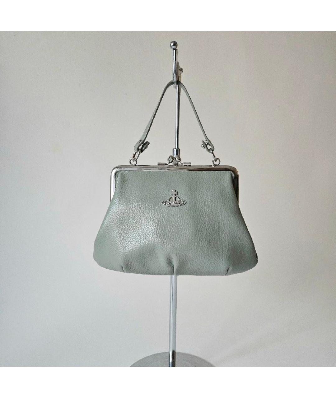 VIVIENNE WESTWOOD Серая сумка с короткими ручками из искусственной кожи, фото 7