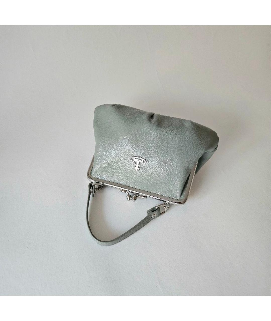 VIVIENNE WESTWOOD Серая сумка с короткими ручками из искусственной кожи, фото 3