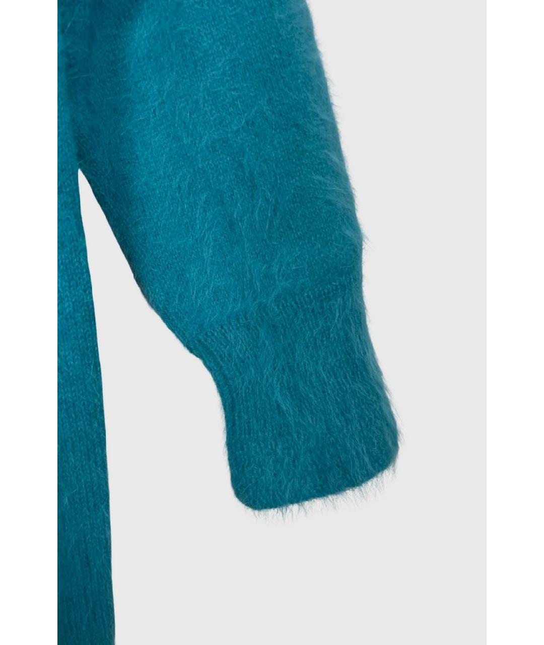 GUCCI Бирюзовый шерстяной джемпер / свитер, фото 4