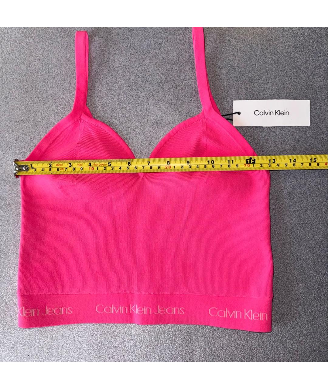 CALVIN KLEIN Фуксия полиэстеровая майка, фото 8