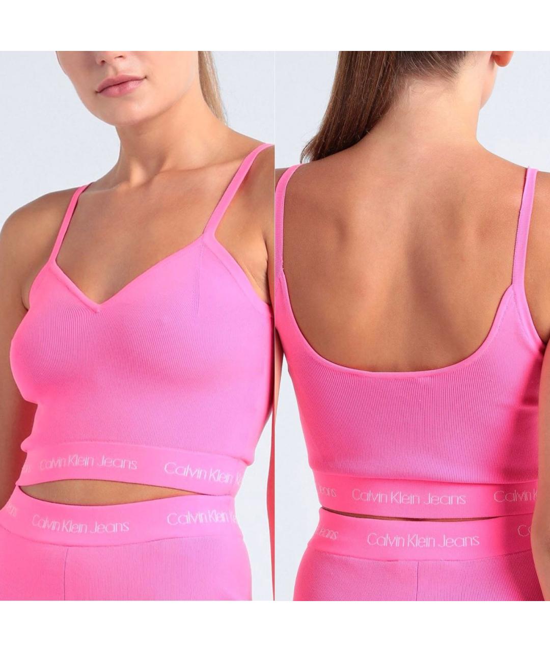 CALVIN KLEIN Фуксия полиэстеровая майка, фото 6