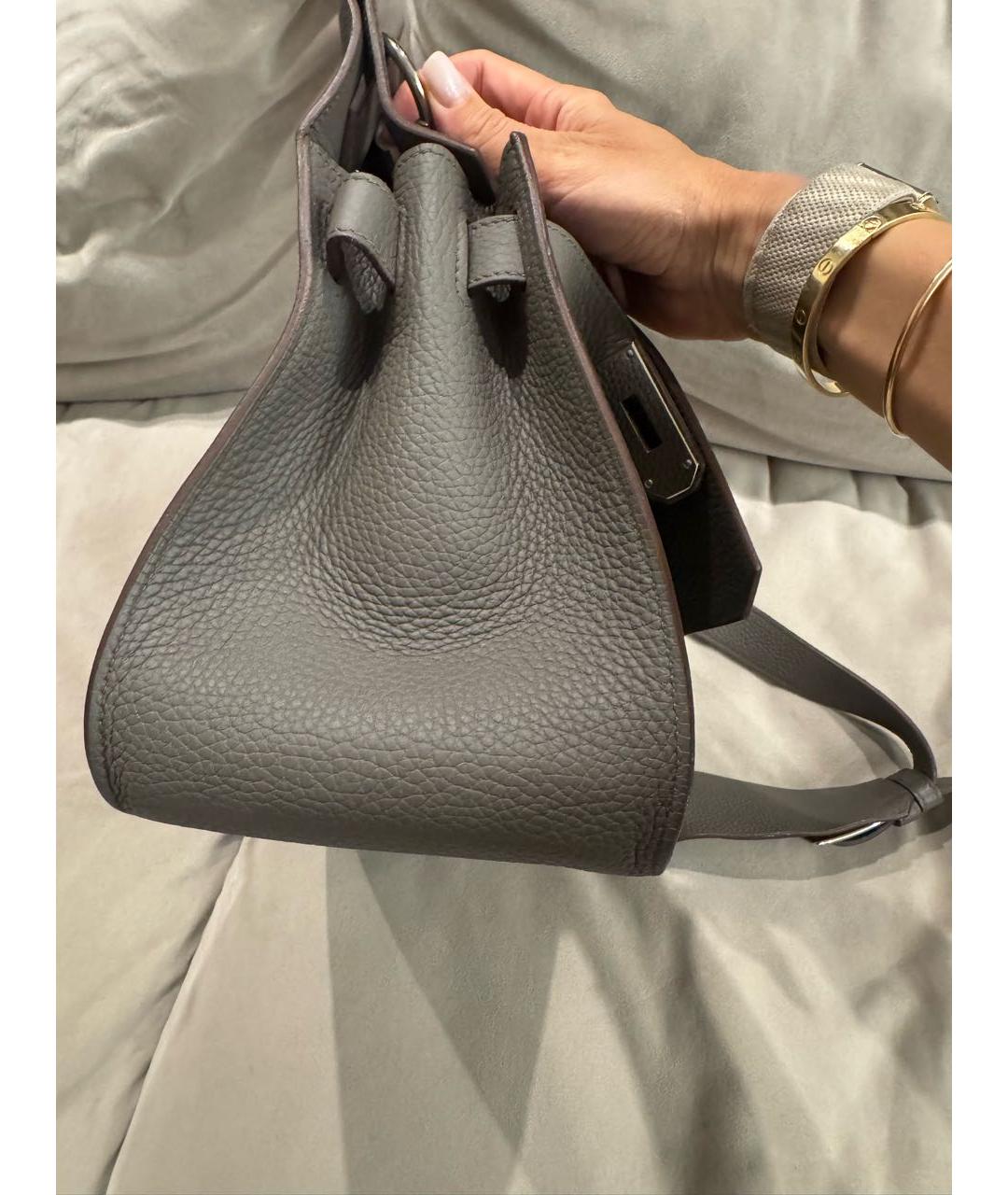 HERMES Серая кожаная сумка через плечо, фото 2
