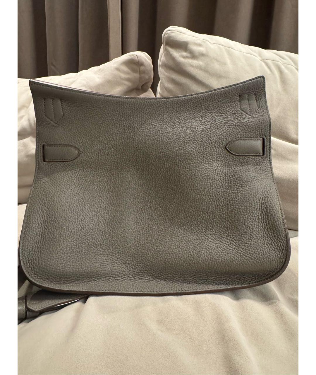 HERMES Серая кожаная сумка через плечо, фото 3