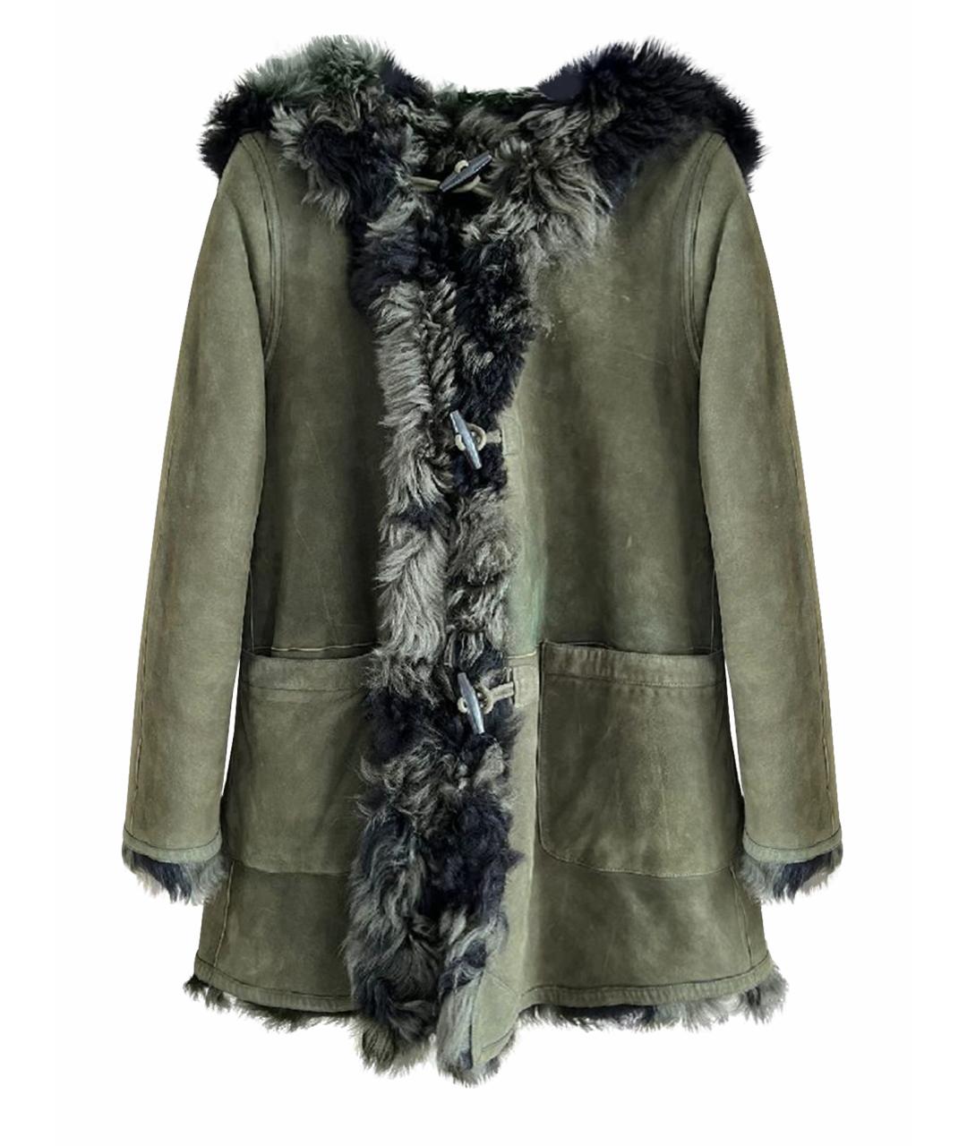 CHRISTIAN DIOR Хаки меховая дубленка, фото 1