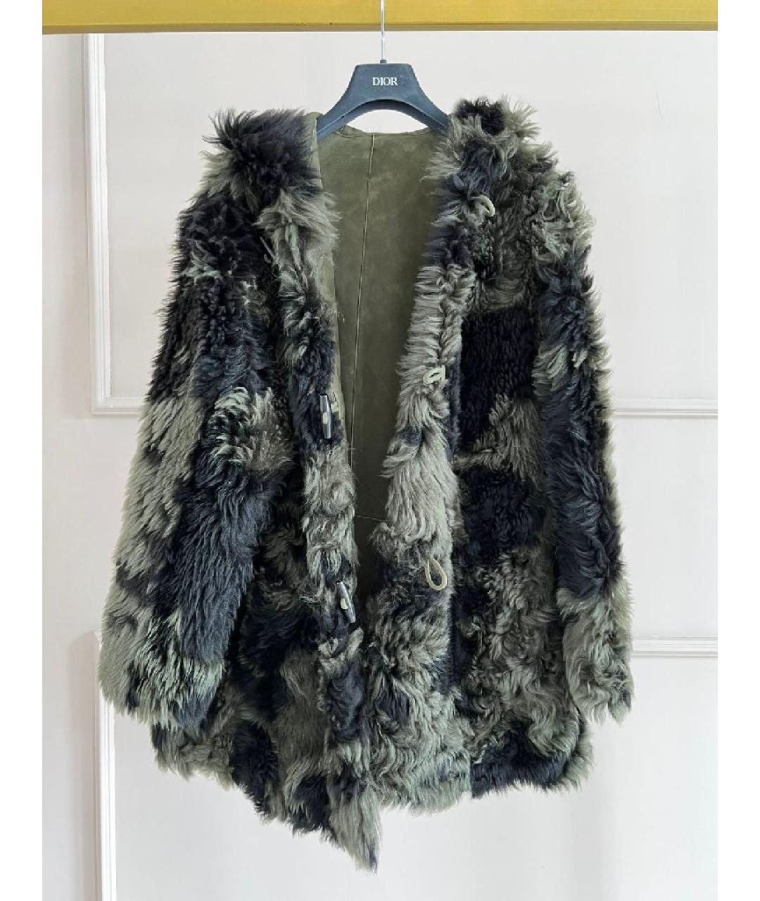 CHRISTIAN DIOR Хаки меховая дубленка, фото 3