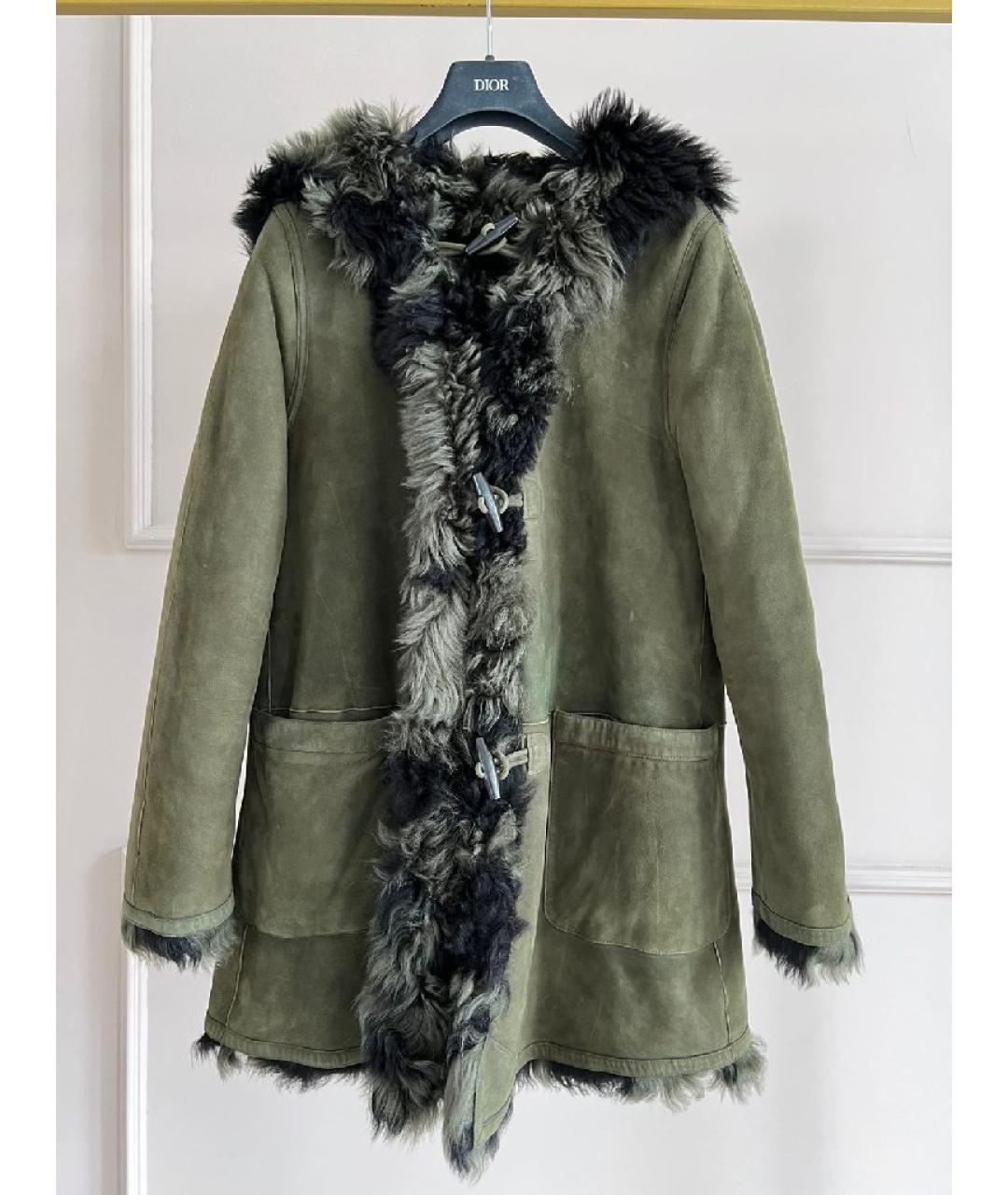 CHRISTIAN DIOR Хаки меховая дубленка, фото 9