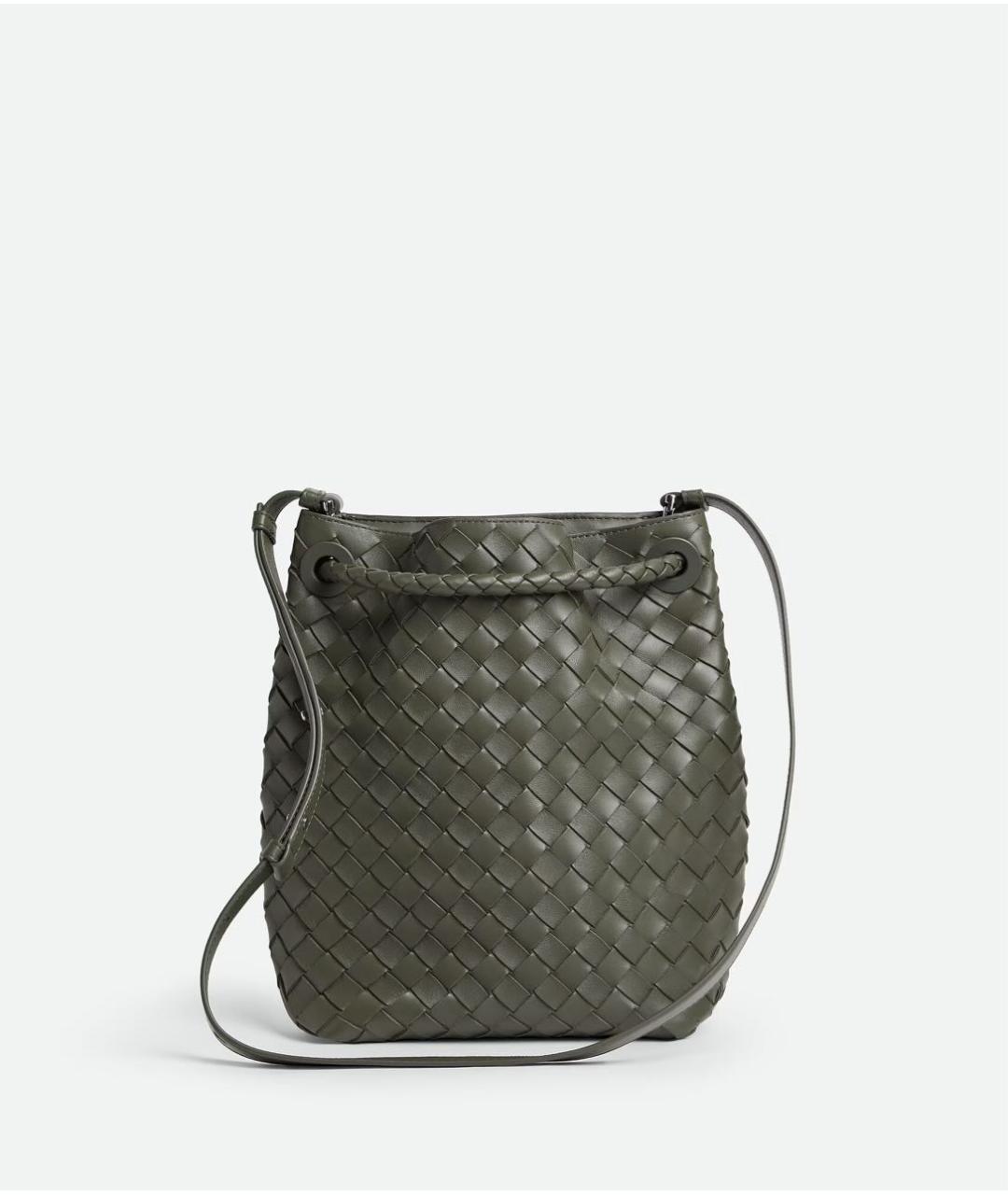 BOTTEGA VENETA Зеленая кожаная сумка через плечо, фото 5