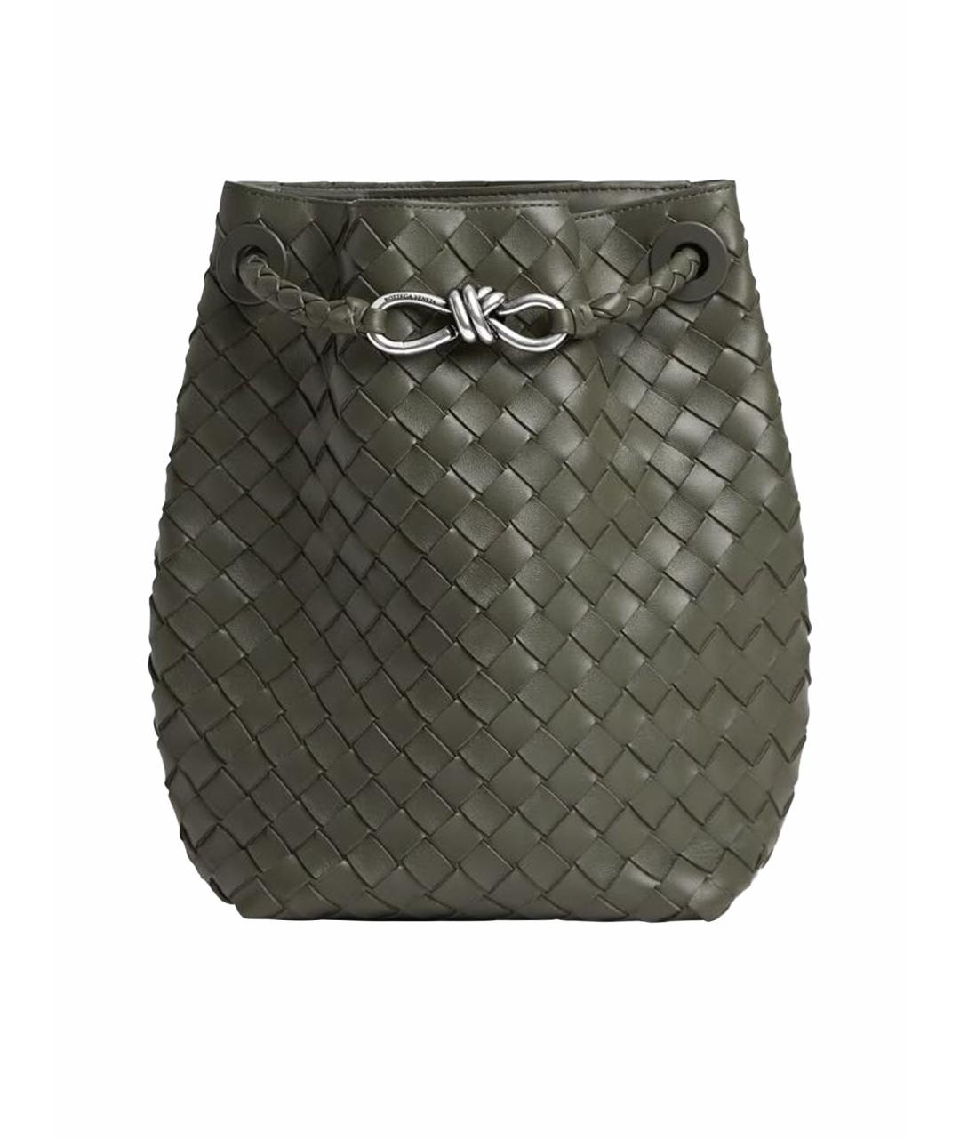 BOTTEGA VENETA Зеленая кожаная сумка через плечо, фото 1